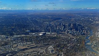 En dessus de la Calgary A travers l'hublot