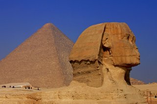 Pyramide de Khéops et le Sphinx de Gizeh Egypte 2008
